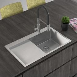 Ausmann Oder Blue rvs spoelbak 78x50cm vlakbouw en opbouw met afdruipgedeelte 1208957121