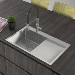 Ausmann Oder Blue rvs spoelbak 78x50cm vlakbouw en opbouw met afdruipgedeelte 1208957122