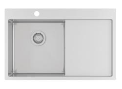 Ausmann Oder Blue rvs spoelbak 78x50cm vlakbouw en opbouw met afdruipgedeelte 1208957122