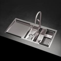 Ausmann Oder Blue 1,5 rvs spoelbak 100x51cm vlakbouw en opbouw met afdruipgedeelte 1208957127