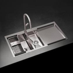 Ausmann Oder Blue 1,5 rvs spoelbak 100x51cm vlakbouw en opbouw met afdruipgedeelte 1208957128