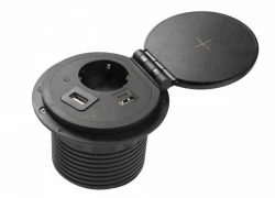 Indux Cover inbouw randaard zwart stopcontact in werkblad met uitwisselbare aansluitingen 12089573956