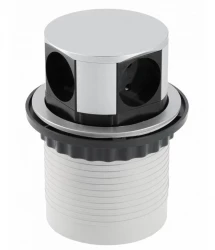 Indux Push verzinkbare randaarde zilveren stopcontact in werkblad met 4 stopcontacten 1208957414