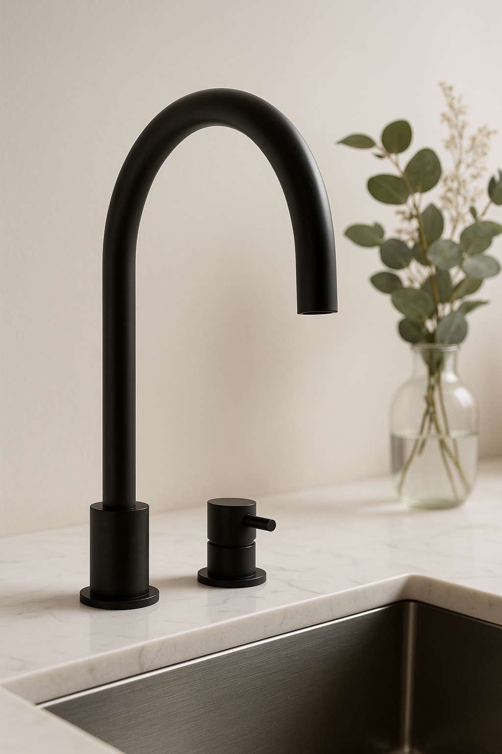 Waterevolution Flow 2-gats keukenmengkraan mat zwart T151PR