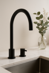Waterevolution Flow 2-gats keukenmengkraan mat zwart T151PR