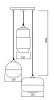 Decor Lender moderne hanglamp van metaal en glas met 3 lichtbronnen 9270