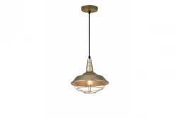 Decor Solen hanglamp industriele vorm met gouden rooster  26,5 cm 2362