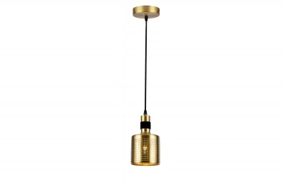Decor Bellis zwart gouden cilindrische hanglamp met 1 lichtbron 4666
