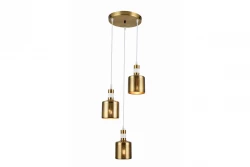 Decor Bellis wit gouden cilindrische hanglamp met 3 lichtbronnen 4611