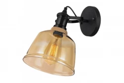Decor Muscari II amber kleurig glas in metallic uitvoering en zwarte lamphouder 3640