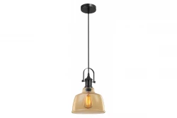 Decor Muscari II hanglamp amber kleurig in metallic uitvoering en zwarte lamphouder 3732