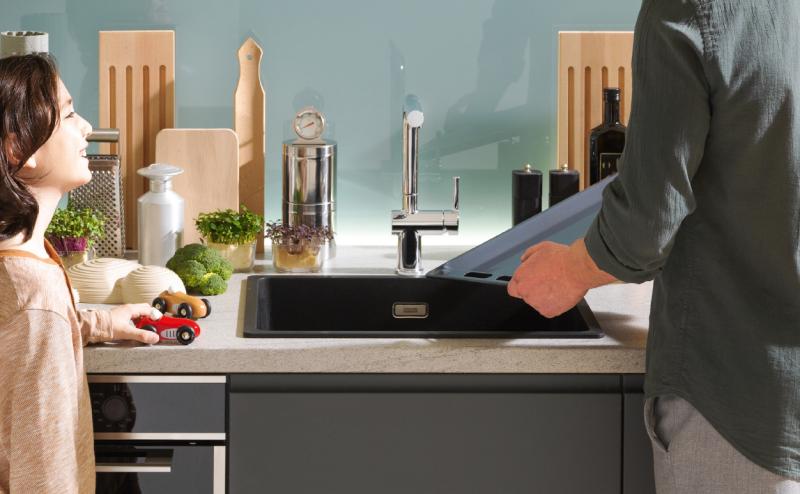 Franke Maris MRG 160-34-15 Fragranite Matt black spoelbak Bak Links  onderbouw