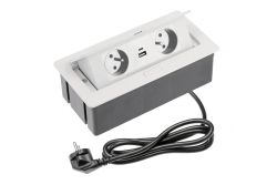 Indux Flip Medium keuken stopcontact penaarde in het werkblad of bovenkast wit met 2 stopcontacten en 2 USB opladers 1208957849
