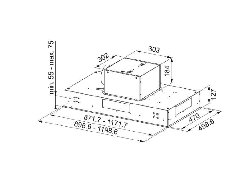 Franke Smart plafondunit RVS afzuigkap 90cm 350.0590.184