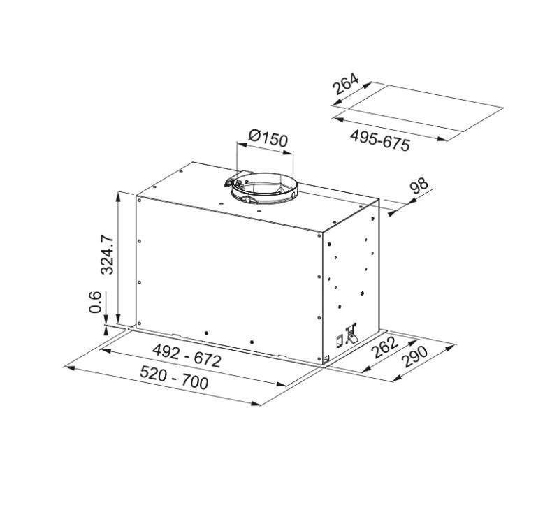 Franke Maris Box Flush EVO inbouw mat wit afzuigkap 70cm 305.0665.367