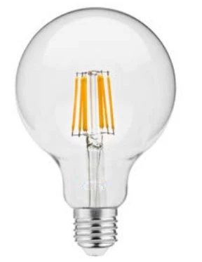 Decor Lumiere ronde led lamp E27 Filament neutraal wit 3000K Helder glas 125mm