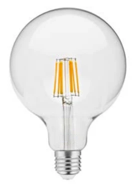 Decor Lumiere ronde led lamp E27 Filament koud wit 4000K Helder glas 125mm