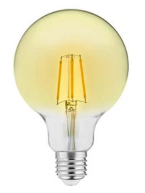 Decor Lumiere ronde led lamp E27 Filament neutraal wit 3000K goudkleurig glas 95mm