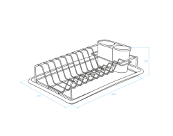 EPKA Dish chroom/wit vaatdroger staal 38x10x25cm 1208958240