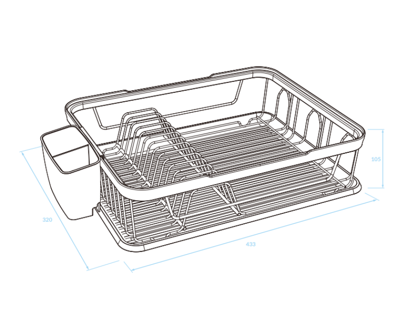 EPKA Dish zwart/rose goud vaatdroger staal 43.3x10.5x32cm 1208958247