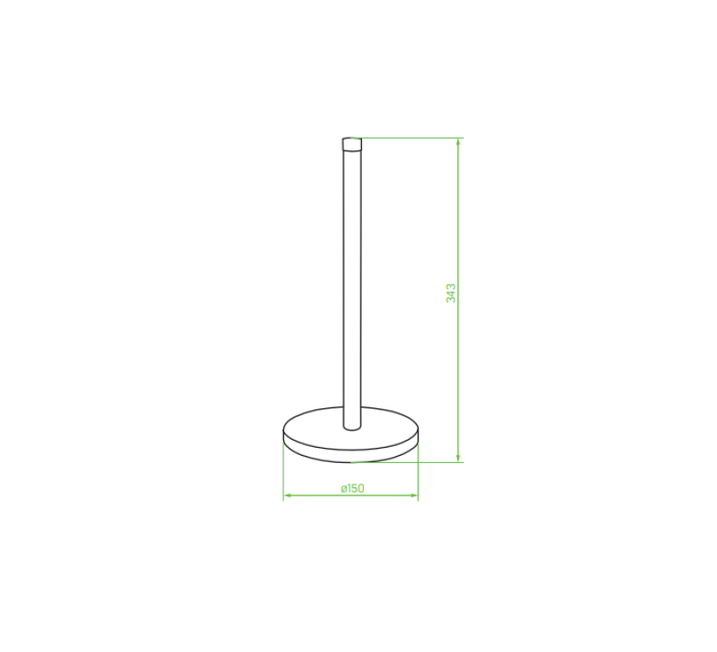 EPKA Bamboo staal papieren handdoekhouder zwart 34.3x15x15cm 1208958255