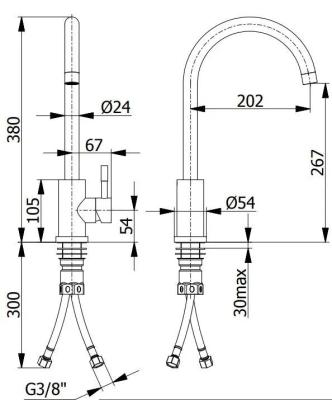 Ausmann Inox Round keukenkraan draaibare uitloop volledig RVS 1208958308