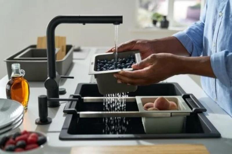 Franke Universele accessoire all in set 5, snijplank, inzetbakje, afdruipmat en opbergbakje 112.0655.489