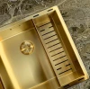 Lorreine Royal kleine gouden spoelbak 17x40 cm vlakinbouw onderbouw en opbouw 17SP-GOLD