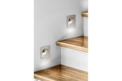 Decor LED traparmatuur ESCADA KA DC12V vierkante transparante kap 0 8W 70lm 4000K inox kabel 150cm