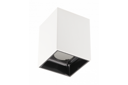 Ceiling luminaire ARIES, PC, 77x100mm, IP20, max 20W, square, white/black