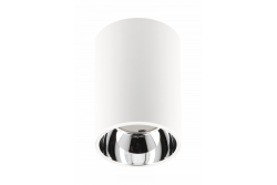 Ceiling luminaire ARIES, PC, 73x105mm, IP20, max 20W, round, white/chrome