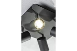 Decor Plafondarmatuur VENETO IP20 max. 20W 4 x GU10 rond/vierkant zwart. 1208964046