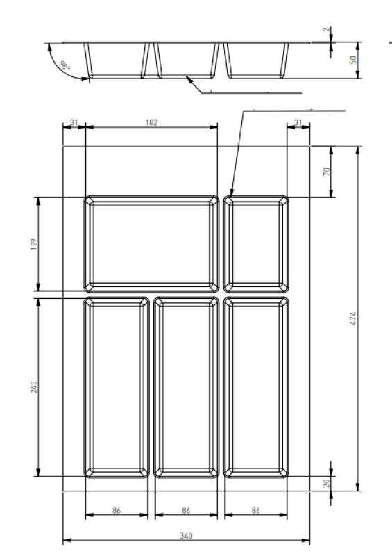 Decor Cutle Bestekbakken Inzet voor Keukenlade 400 Antraciet 1208966374