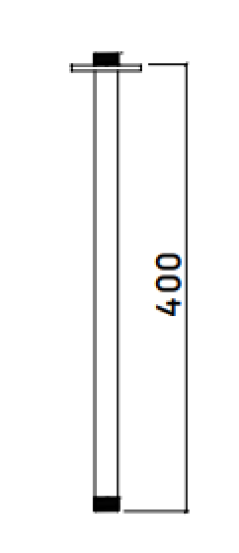 Waterevolution flow plafondsteun 40cm PVD Gun Metal T164540GME