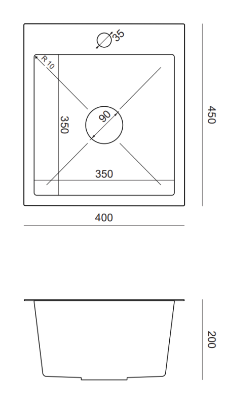 Quadri Dixton 40 set met RVS spoelbak 400x450 mm met kraangat opbouw en keukenkraan Quadri Coventry RVS