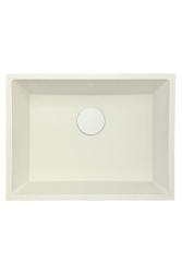 GraniteMy Universal granieten witte spoelbak 55x40 cm wit opbouw onderbouw en vlakinbouw met witte plug 1208967153