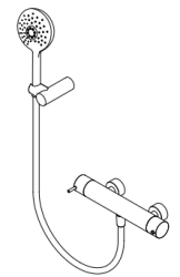 Waterevolution Flow douchethermostaat met douchegarnituur rond chroom T140TNR01