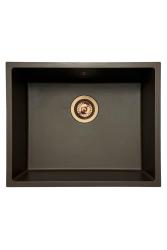 GraniteMy Universal granieten café spoelbak 50x40 cm opbouw, onderbouw en vlakinbouw met koperen plug 1208967229