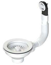 Granitemy korfplugset mat wit, afvoerset spoelbak incl. overloop rond 1208967257