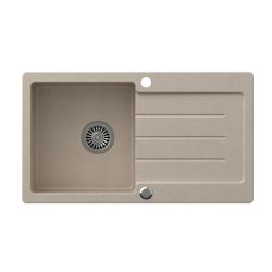 Quadri Kendal beige zand graniet spoelbak met afdruipgedeelte 77x44cm omkeerbaar 1208967399