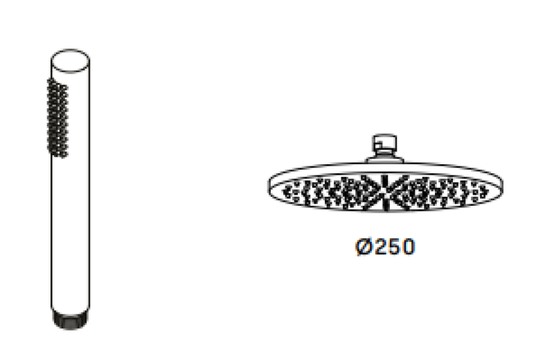 Waterevolution Flow douchecombinatie met regendouche chroom 250mm T141N2501