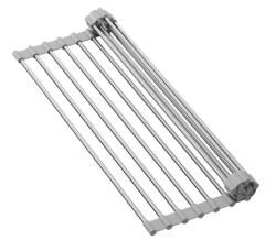 Quadri Rolmat 38x25cm rvs met grijze afwerking voor in de spoelbak 1208967514