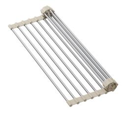Quadri Rolmat  38x25cm rvs met beige afwerking voor in de spoelbak 1208967515