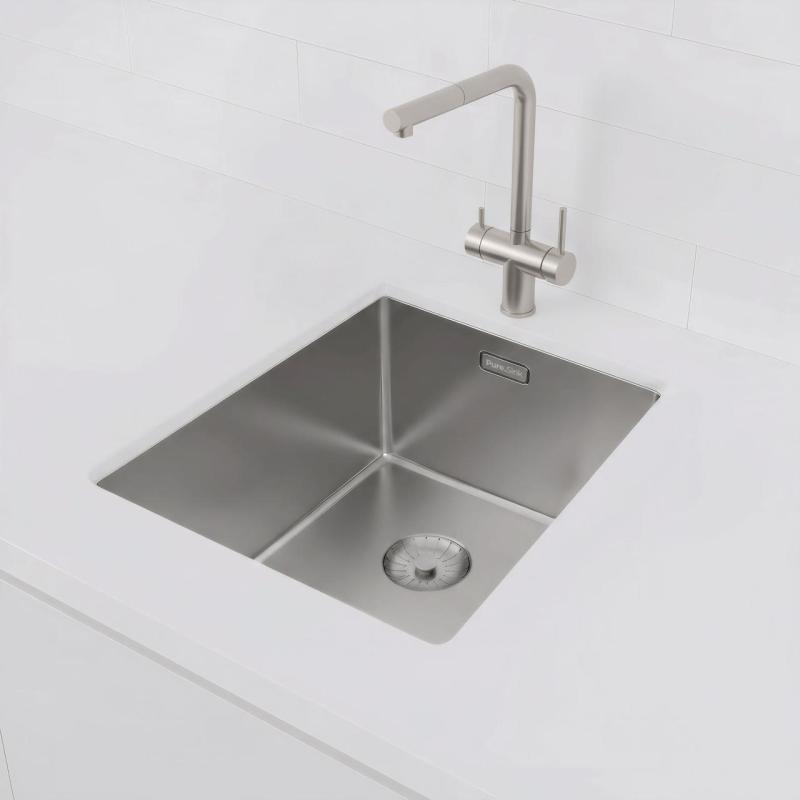 Pure.Sink Prestige RVS spoelbak 34x40 cm 10mm radius onderbouw, vlakbouw en opbouw PPG3440-02