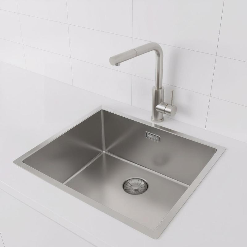 Pure.Sink Prestige RVS spoelbak 50x40 cm 10mm radius onderbouw, vlakbouw en opbouw PPG5040-02