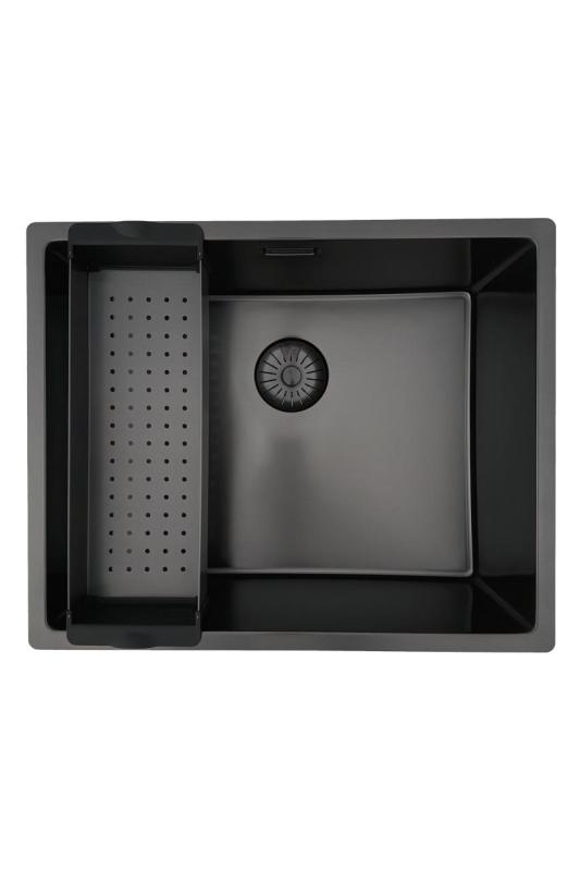 Pure.Sink Prestige spoelbak 50x40 cm PVD Gun Metal 10mm radius onderbouw,vlakbouw,opbouw PPG5040-61