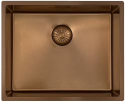 Pure.Sink Prestige spoelbak 50x40 cm PVD Koper 10mm radius onderbouw, vlakbouw en opbouw PPG5040-62