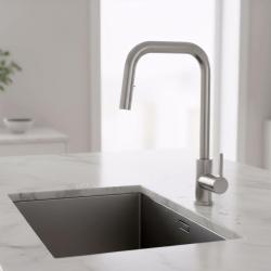 Pure.Sink Elite Steel Crystal-S keukenkraan RVS met uittrekbare uitloop PS8050-02
