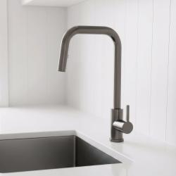 Pure.Sink Elite Steel Crystal-S keukenkraan PVD Gun metal met uittrekbare uitloop PS8050-61