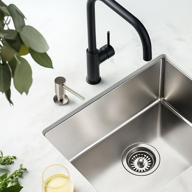 Pure.Sink Elite Steel Shine  inbouw Zeepdispenser RVS van boven navulbaar PS9010-02